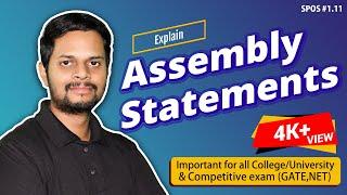 1.11|Assembly language statements| Imperative Statement |Declaration Statement| Assembler Directives