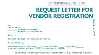 Vendor Registration Request Letter – How To Write Letter for Vendor Registration