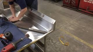 stainless steel fabrication miter seam finishing