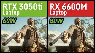 RTX 3050ti (60W Version) vs. RX 6600M (80W Version) / Laptop
