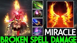 MIRACLE [Lina] Broken Spell Damage with Scepter Build 1 Shot Kill Dota 2
