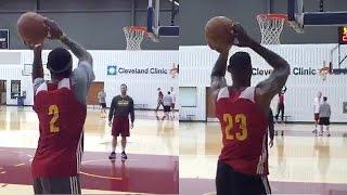 LeBron James & Kyrie Irving Try Shooting Left Handed