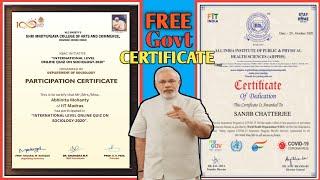 Free Online Certificate GOVERNMENT Of India | Government Certificate | Free Government Certificate |