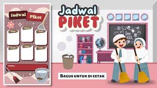 Cara Membuat Jadwal Piket di Canva || Jadwal Piket Kelas Aesthetic