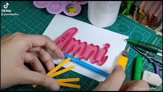 Quilling Art Typography - Name Frame "Amni"