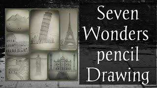 Simple Pencil drawing for kids ||Seven Wonders||••||Pencil Pusher||