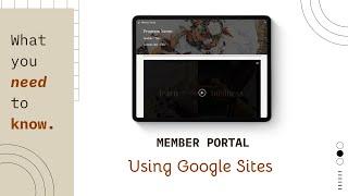 Membership Portal Using Google Sites