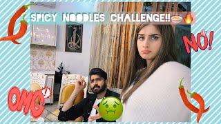 Spicy noodles challenge with Affan Malik || Alishbah Anjum||