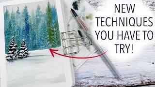 Paint This STUNNING Winter Landscape! New & Easy Techniques!