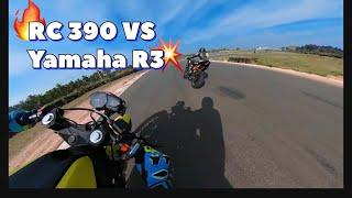 BS3 KTM RC 390 Vs Yamaha R3 on Track !! POWER VS HANDLING Who will win??