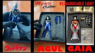 Unboxing SHF Ultraman GAIA and Ultraman Agul [PU LED Custom Ver]