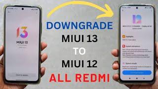 How To Downgrade Miui 13 Update To Miui 12 Update All Redmi Device's 