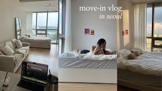 Seoul move-in vlog apt tour + settling in + furniture shopping