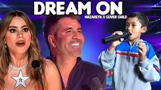 GOLDEN BUZZER ""Dream on" Nazareth This little child's voice is really beautiful