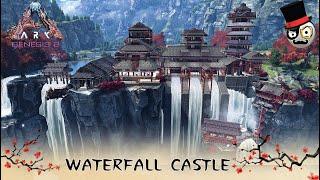 Ark Survival Evolved Genesis 2 - Castle design - Japanese Waterfall Castle (Speed Build)