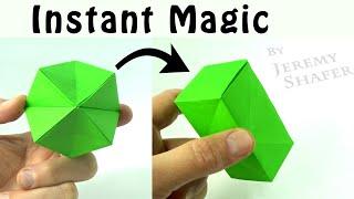 Instant Magic -- Transforming Origami Polyhedron