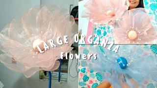 How to make a Large Organza Flower | tutorial for beginners | Step by step