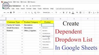 Google Sheets Data Validation – How to create dependent drop down list in Google Sheets