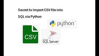 Secret to Import #CSV or #Excel #File into #sql  via #python Jupyter Notebook Quick n Easy method