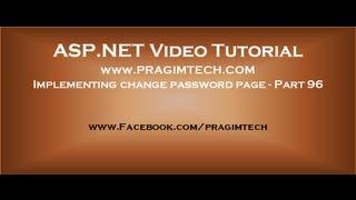 Implementing change password page in asp net   Part 96