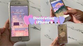 Decorating & cleaning my iphone (iPhone 6) | aesthetic