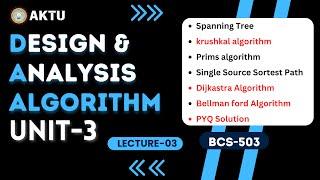 Lec-3.3 | Design & Analysis Algorithm | Unit-3 | BCS-503 | DAA Aktu 3rd Year | Aktu Exams | DAA