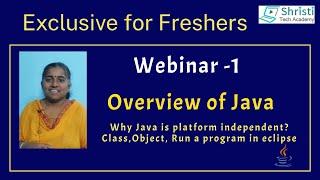 Webinar - 1 | Overview of Java