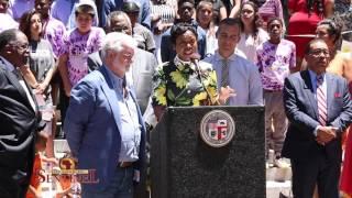 George Lucas and wife Mellody Hobson speak on Lucas Museum of Narrative Art opening in South L.A.