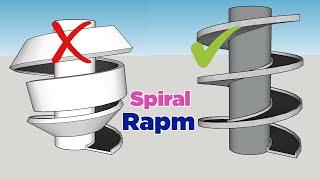 Creating a Spiral Ramp in SketchUp using Helix Along Curve and Upright Extrude Plugins!