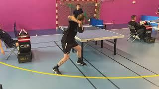 Tournoi tennis de table fougère 1/4 1399. Long pimples ox close to the table vs anti top.