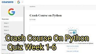 Crash Course On Python Answers Week 1- 6 Full Solved