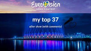 EUROVISION 2024 - MY TOP 37 after show (with comments)