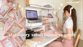 SMALL BUSINESS GUIDE ️ aesthetic stationery shop: desk tour, how i pack orders, supplies & apps