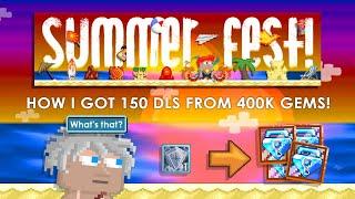 Noob gets 1 BGL from 400k Gems! | Growtopia Summerfest