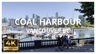 Virtual Walk - Walking Tour 4k - Coal Harbour - Vancouver BC