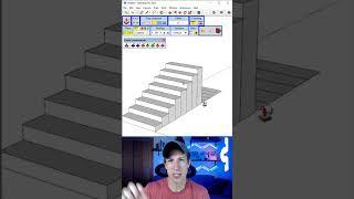 Easy Stairs in SketchUp with Progressive Push Pull! #shorts