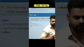 HTML - Div Tag  || #incapp #rahulchauhansir #shorts #virelvideo #coding #html  #webpage