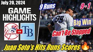 New York Yankees vs Tampa Bay Rays [FULL GAME] July 20, 2024 | Can't Be Stopped  9 Runs Big Win 