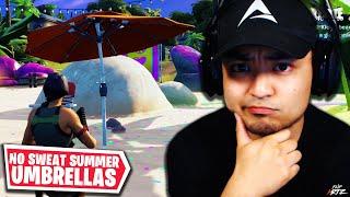 JUMP ON UMBRELLAS ALONG THE BEACH! (Fortnite No Sweat Summer)