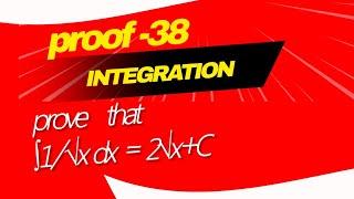 INTEGRATION: prove that ∫ 1/√x dx = 2√x+C @designofmachinemembersbyga3753