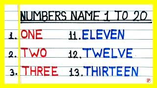 Learn numbers name 1 to 20 with spelling | Number names | 11 to 20 number names in english