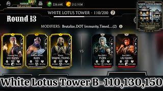 White Lotus Tower Boss Battle 110, 130 & 150 Fight + Reward MK Mobile | Team Ascended