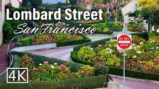 [4K] The Crookedest Street in The World - Lombard Street - San Francisco - Walking Tour