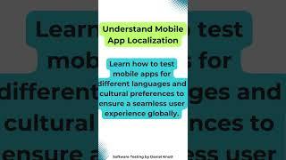 Understand Mobile App Localization #softwaretesting #mobiletesting