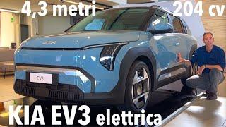 Anteprima KIA EV3 elettrica: 204 cv, 600 km di autonomia e tanto spazio in 4,3 metri