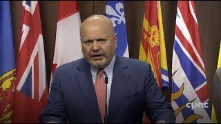 ICC Chief Prosecutor Karim Khan speaks with reporters in Ottawa – May 5, 2023