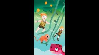 ROPE SWiNG in the JUNGLE! Adley and Niko race their new Monkey friend on Dino Planet! #shorts