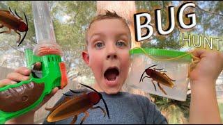 Vacuum BUG HUNT for REAL BUGS!! Cockroaches, SPIDERS, Moth, EARWIG, Fire Ants & MORE FOR KIDS!!