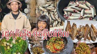 ត្រីស្ទឹងស្រស់ៗ ច្រើនចាប់បានភ្លាម ធ្វេីញាំភ្លាម ជាប់មាត់ជា១ក្តឹបអំពិល #food #ahmey