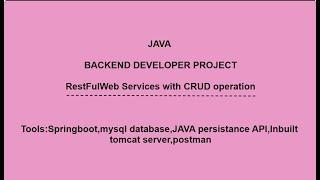 Backend developer project RESTful web services with CRUD operation